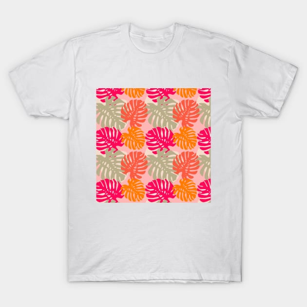 Tropical monstera pattern T-Shirt by Pendientera